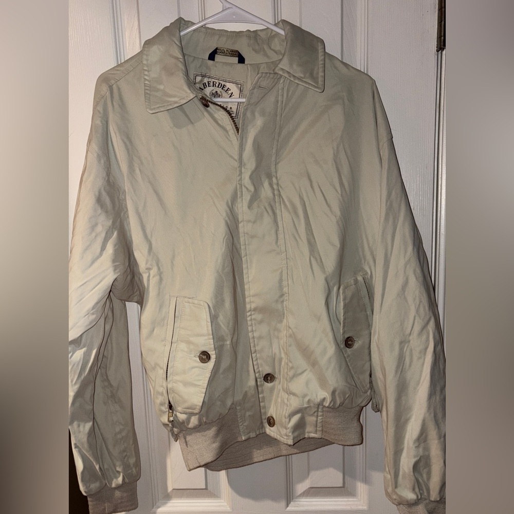 Vintage aberdeen Men's golf lightweight spring Jacket cream size medium